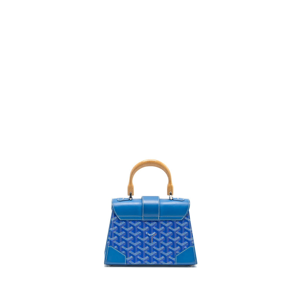 GOYARD STRUCTURE SAIGON PM BAG CANVAS/CALFSKIN BLUE SHW