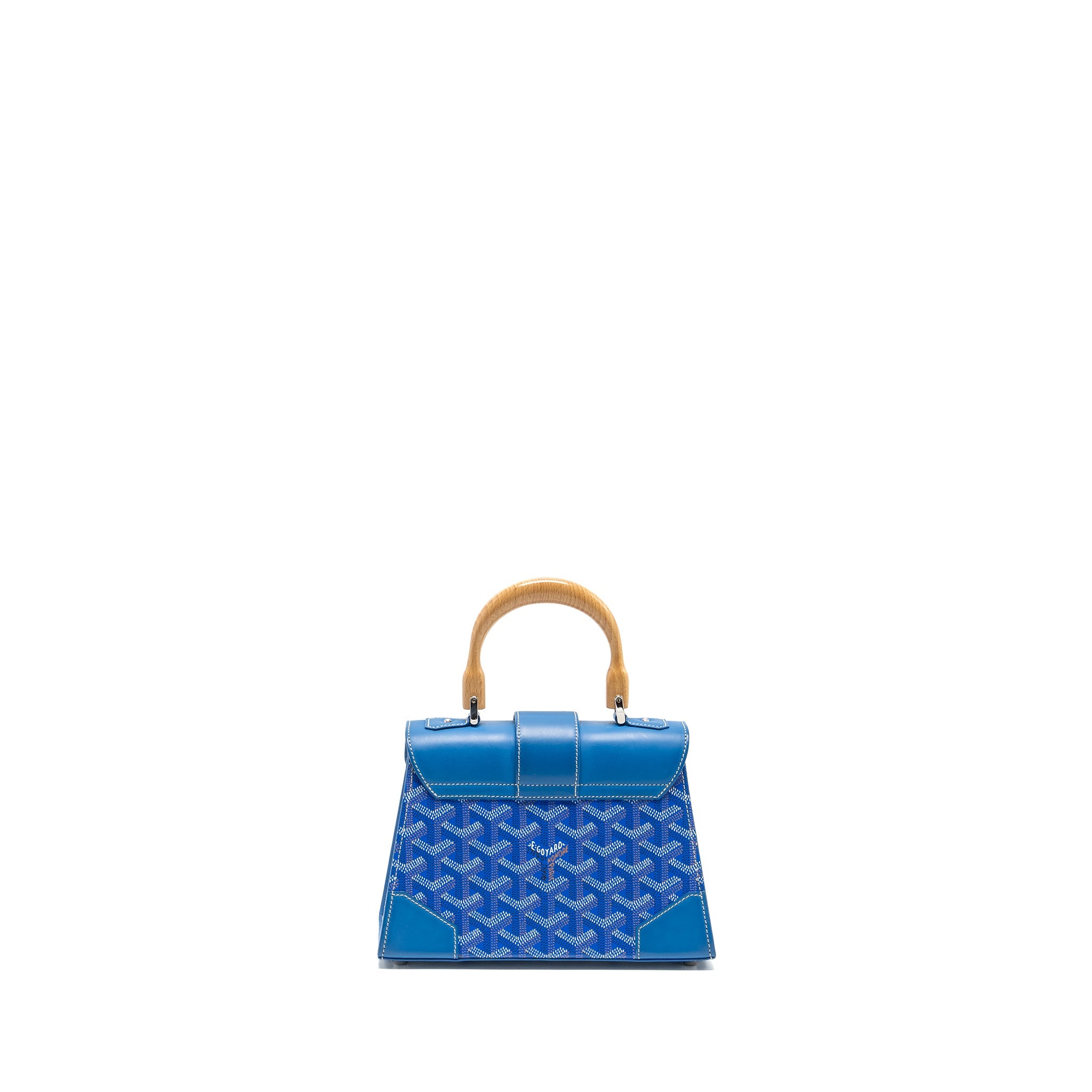 GOYARD STRUCTURE SAIGON PM BAG CANVAS/CALFSKIN BLUE SHW