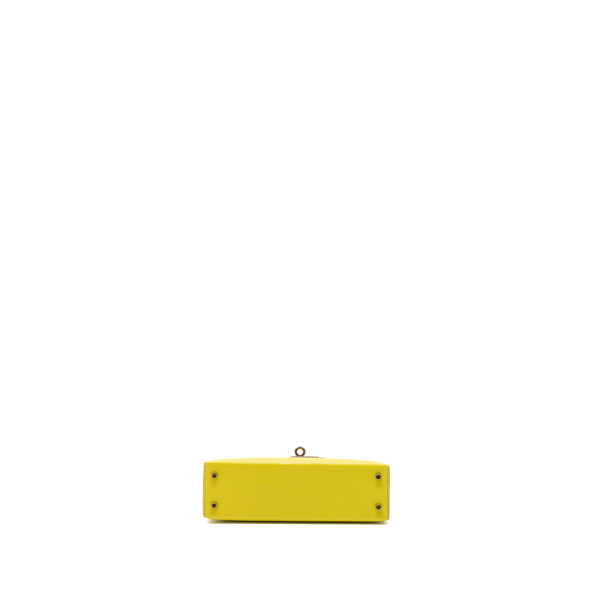HERMES MINI KELLY II CHEVRE MYSORE LIME / GRIS PERLE LGHW