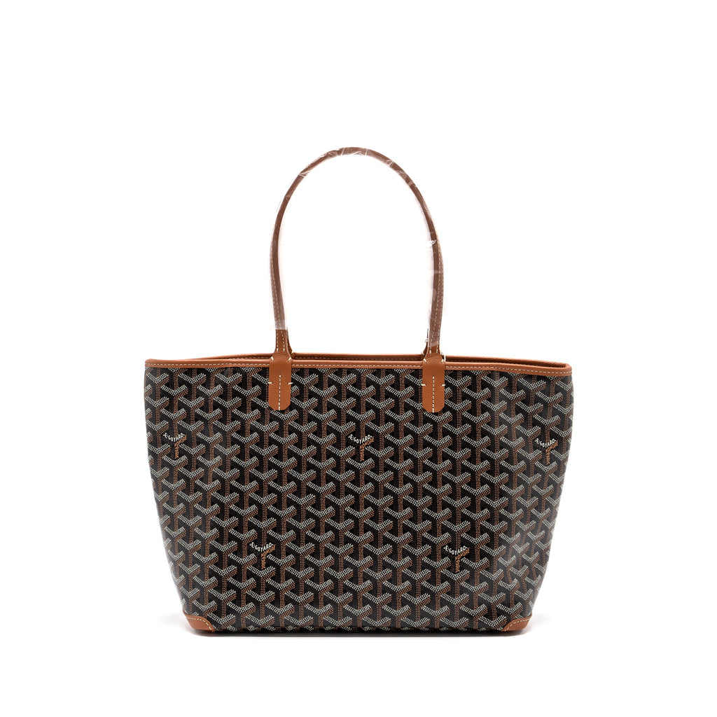 GOYARD ARTOIS PM BAG CANVAS/ CALFSKIN BLACK/ TAN SHW