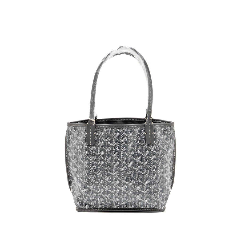 GOYARD MINI ANJOU TOTE BAG GOYARDINE CANVAS GREY SHW