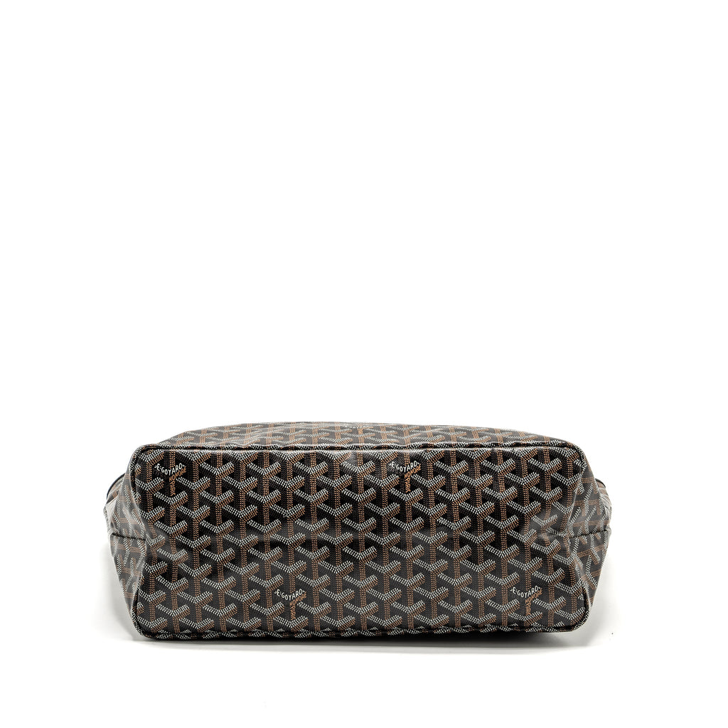 GOYARD SAINT LOUIS PM TOTE BAG GOYARDINE CANVAS / CALFSKIN BLACK SHW