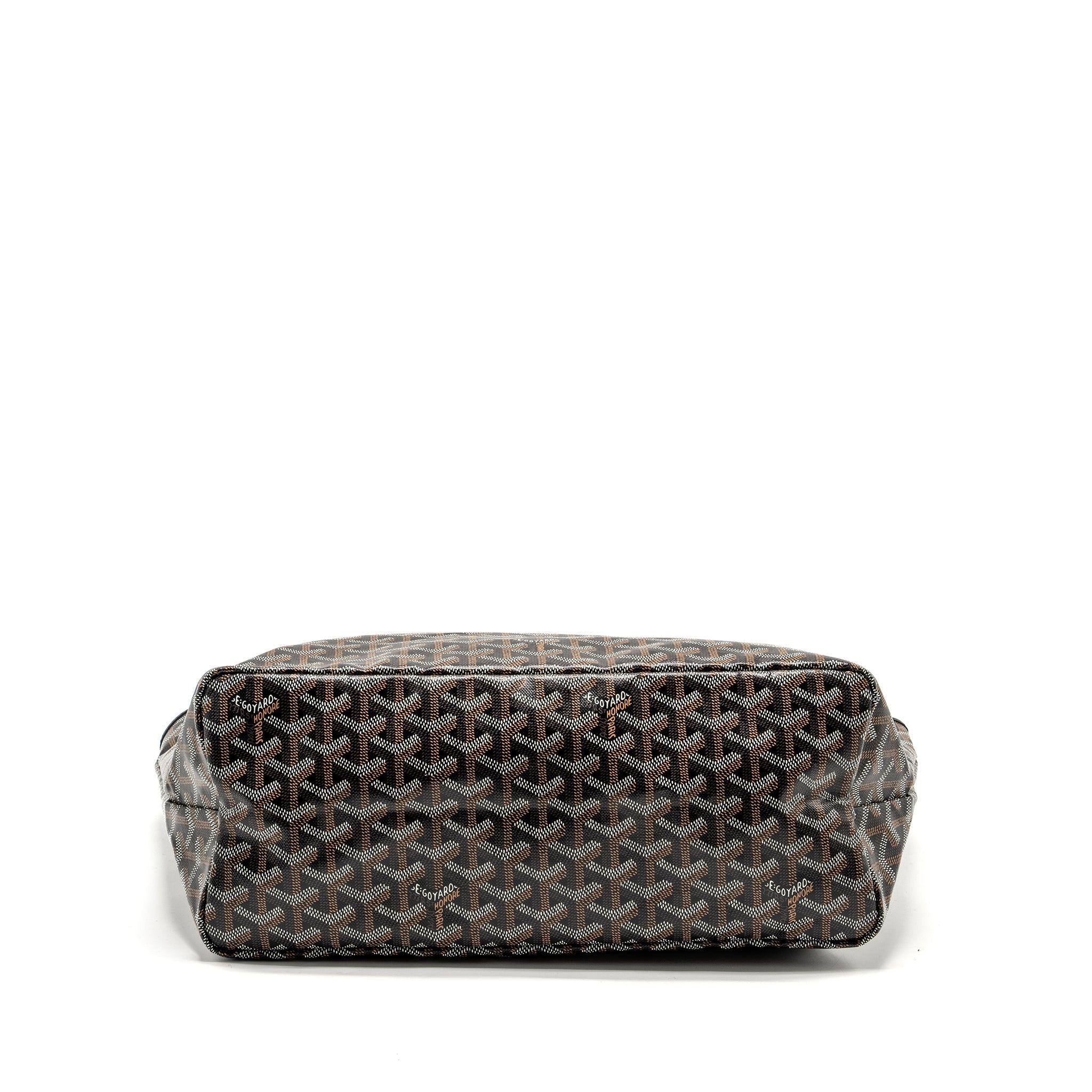 GOYARD SAINT LOUIS PM TOTE BAG GOYARDINE CANVAS / CALFSKIN BLACK SHW