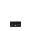 CHANEL CLASSIC FLAP LONG WALLET CAVIAR BLACK GHW