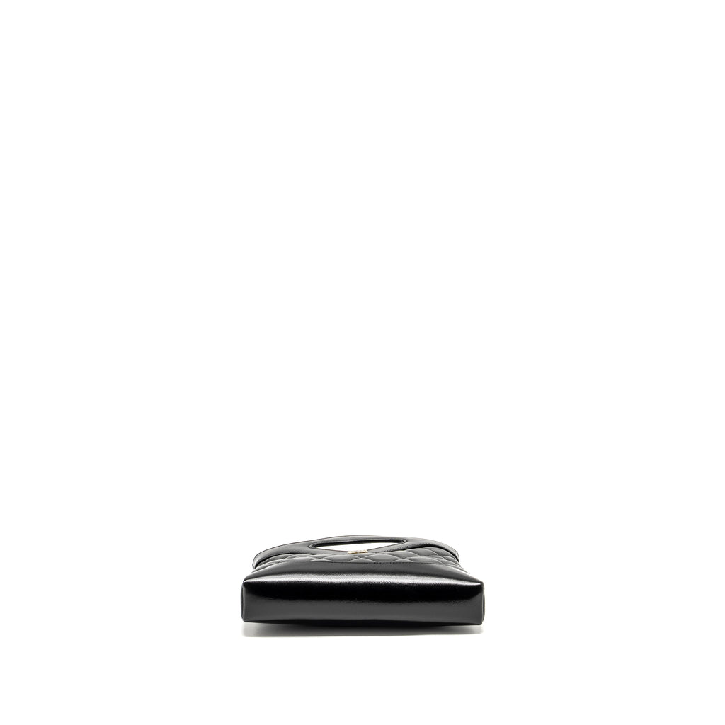 CHANEL MINI 31 CLUTCH WITH CHAIN SHINY LAMBSKIN BLACK LGHW (MICROCHIP)
