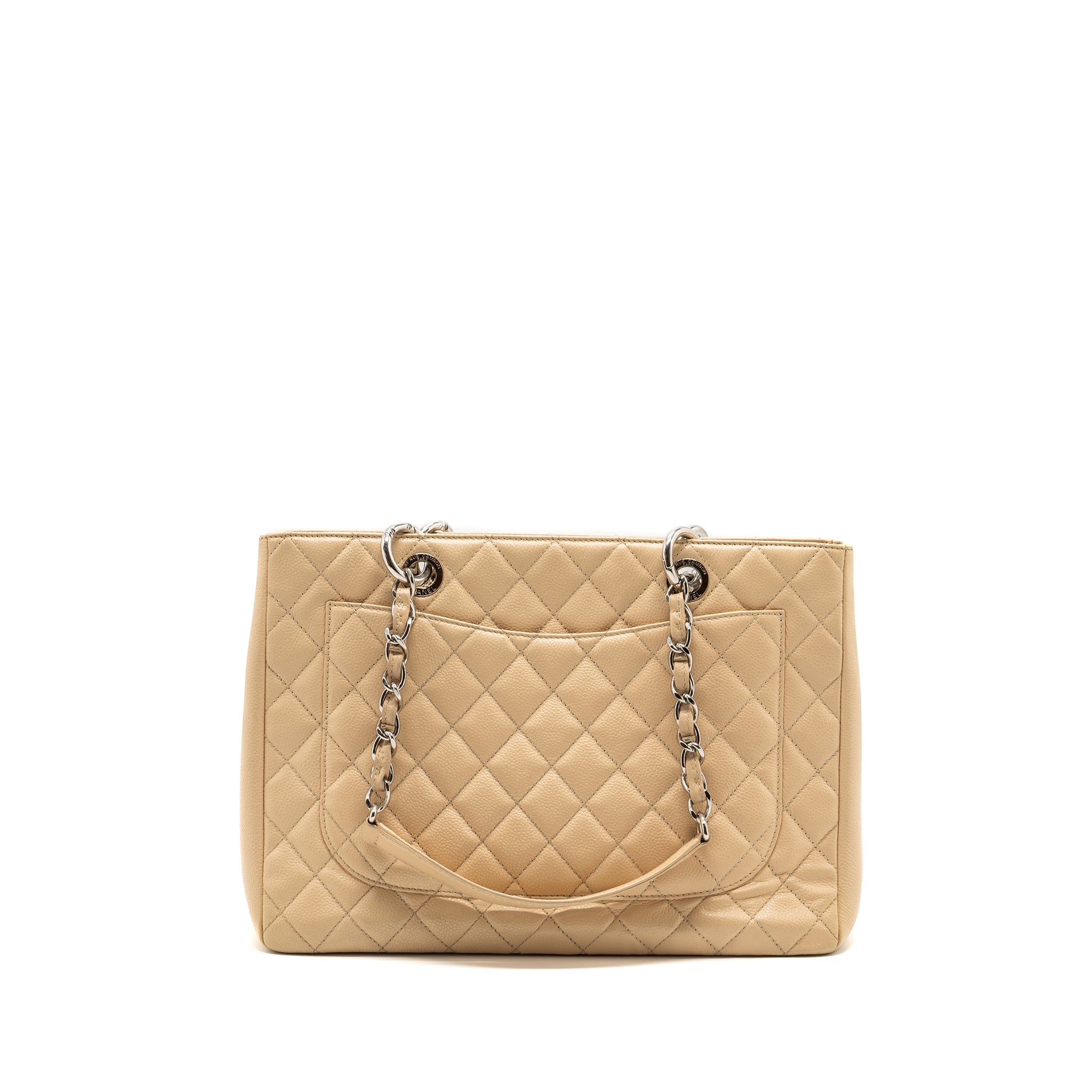 CHANEL GRAND SHOPPING TOTE BAG CAVIAR BEIGE SHW