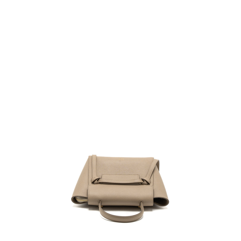CELINE NANO BELT BAG GRAINED CALFSKIN LIGHT BEIGE GHW