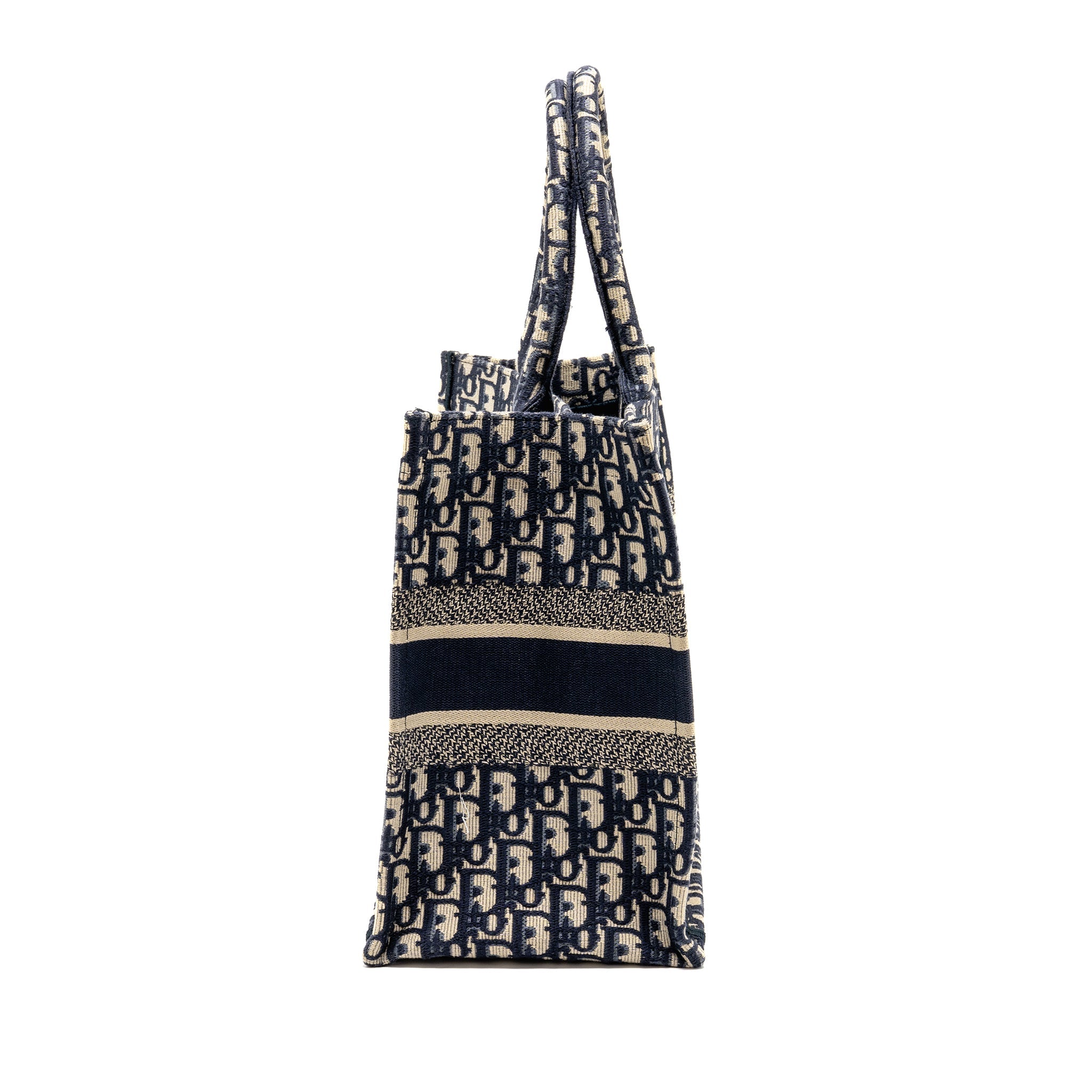 DIOR MEDIUM DIOR BOOK TOTE DIOR OBLIQUE EMBROIDERY ECRU/BLUE