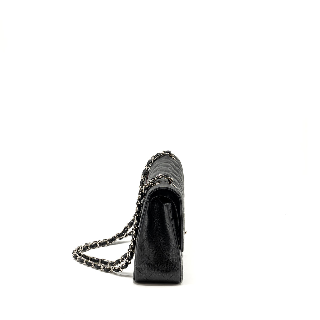 CHANEL JUMBO CLASSIC DOUBLE FLAP BAG CAVIAR BLACK SHW
