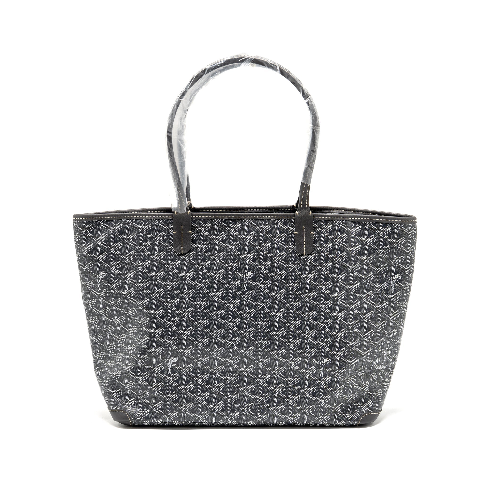 GOYARD ARTOIS PM TOTE BAG GOYARDINE CANVAS / CALFSKIN GREY