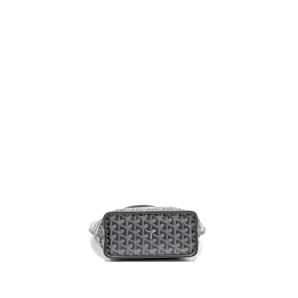 GOYARD MINI ANJOU TOTE BAG GOYARDLINE CANVAS/CALFSKIN GREY SHW