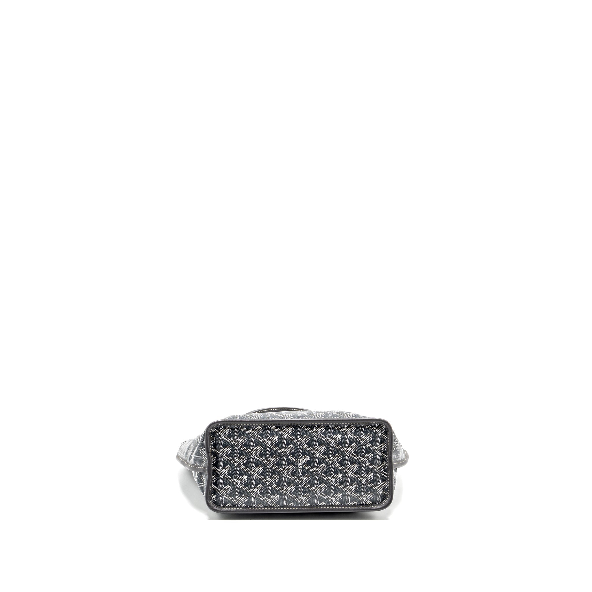 GOYARD MINI ANJOU TOTE BAG GOYARDLINE CANVAS/CALFSKIN GREY SHW