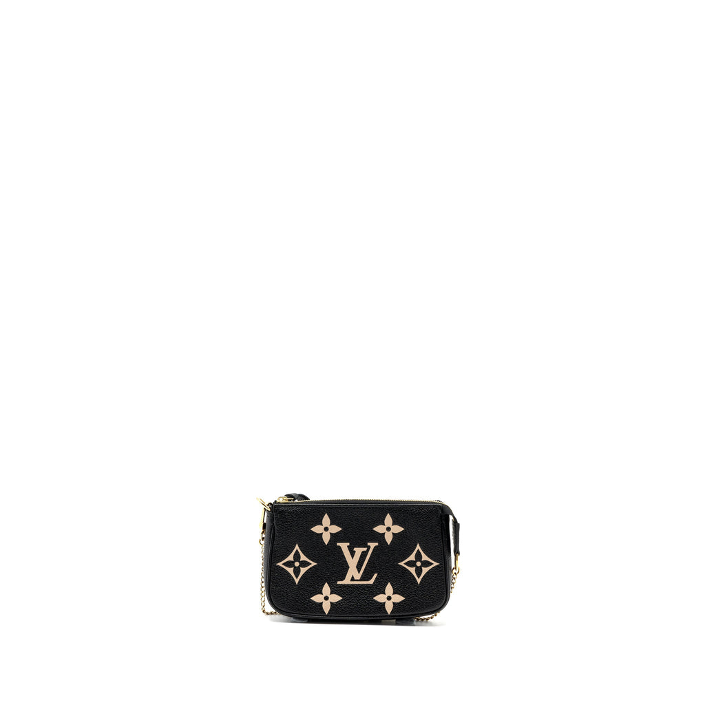 LOUIS VUITTON MINI POCHETTE ACCESSORIES BICOLOUR MONOGRAM EMPREINTE LEATHER GHW (NEW VERSION)