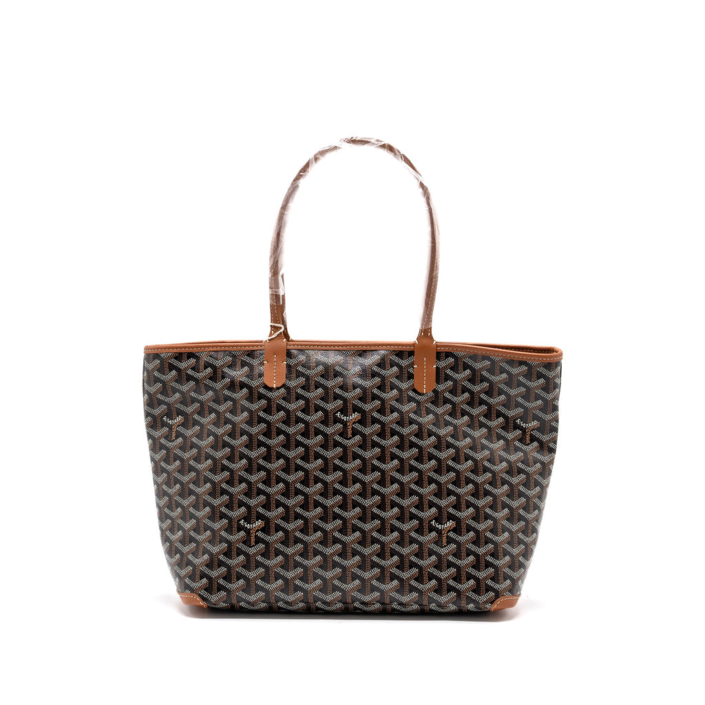 GOYARD ARTOIS PM BAG CANVAS/ CALFSKIN BLACK/ TAN SHW