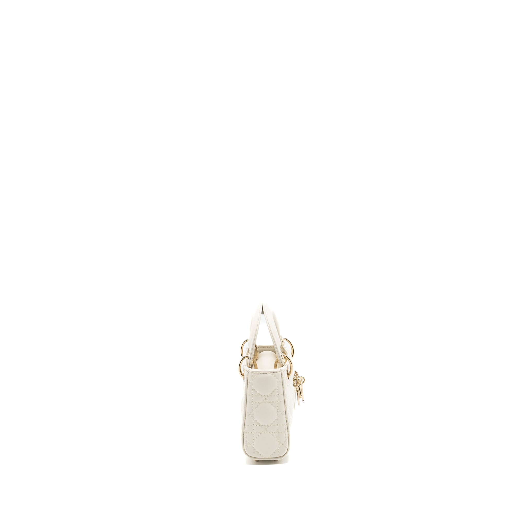 DIOR MICRO LADY DIOR BAG LAMBSKIN WHITE LGHW