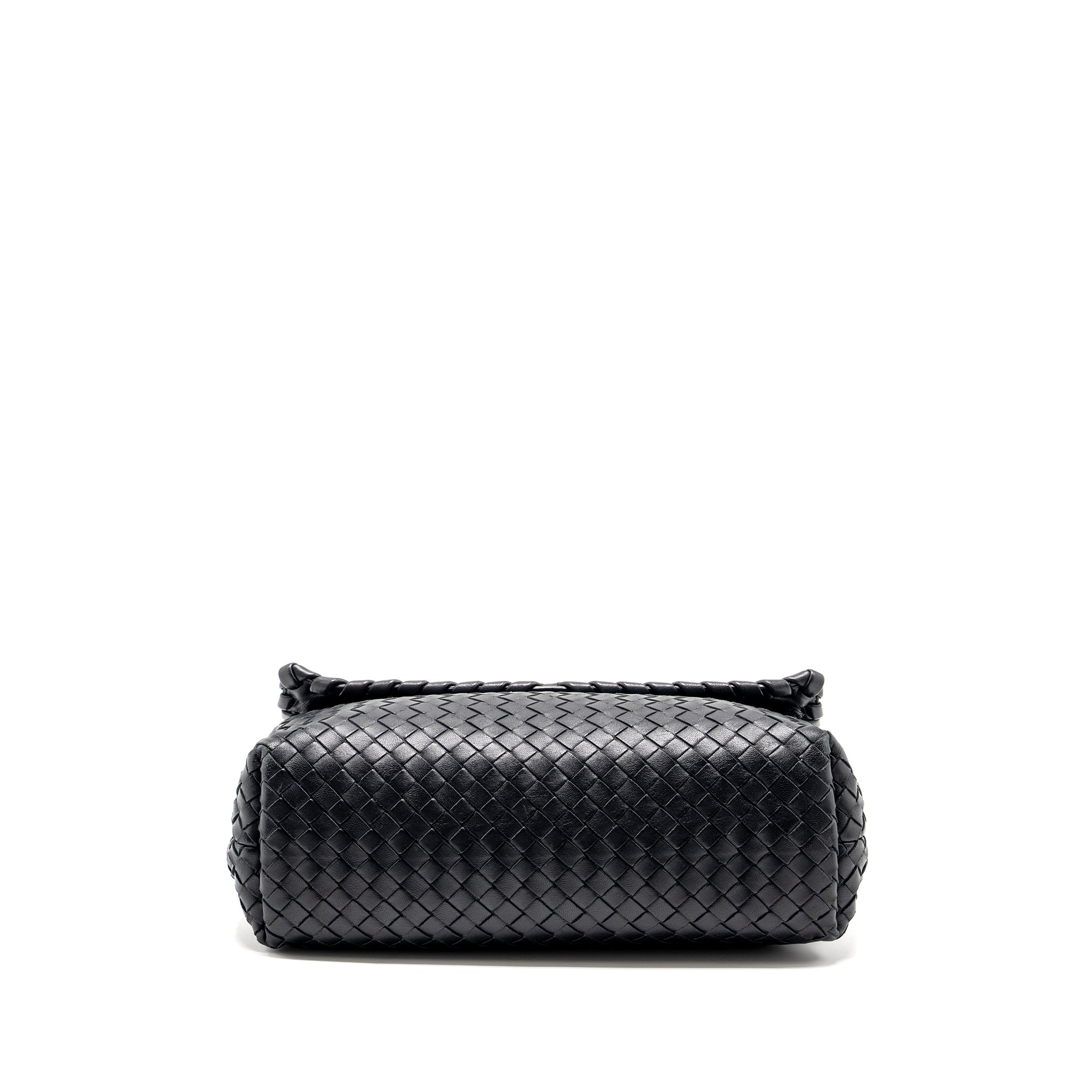 BOTTEGA VENETA OLYMPIA BAG LEATHER BLACK WITH BLACK HARDWARE