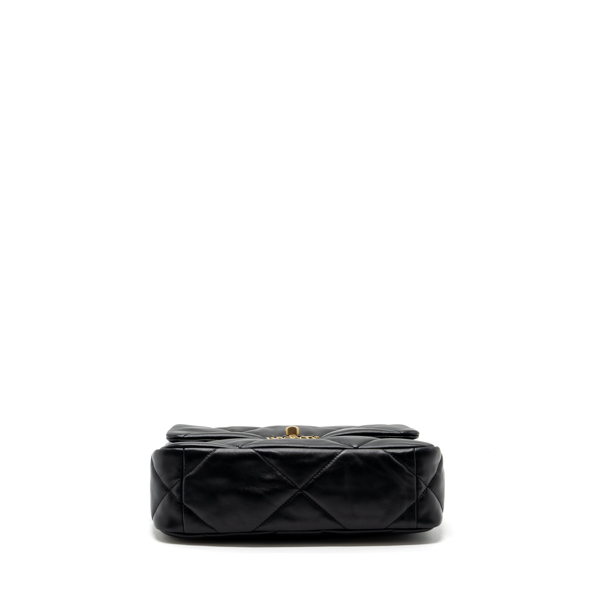 CHANEL SMALL 19 BAG LAMBSKIN BLACK MULTICOLOUR HARDWARE (MICROCHIP)