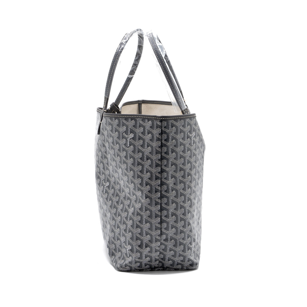 GOYARD SAINT LOUIS PM TOTE BAG GOYARDINE CANVAS/CALFSKIN GREY SHW