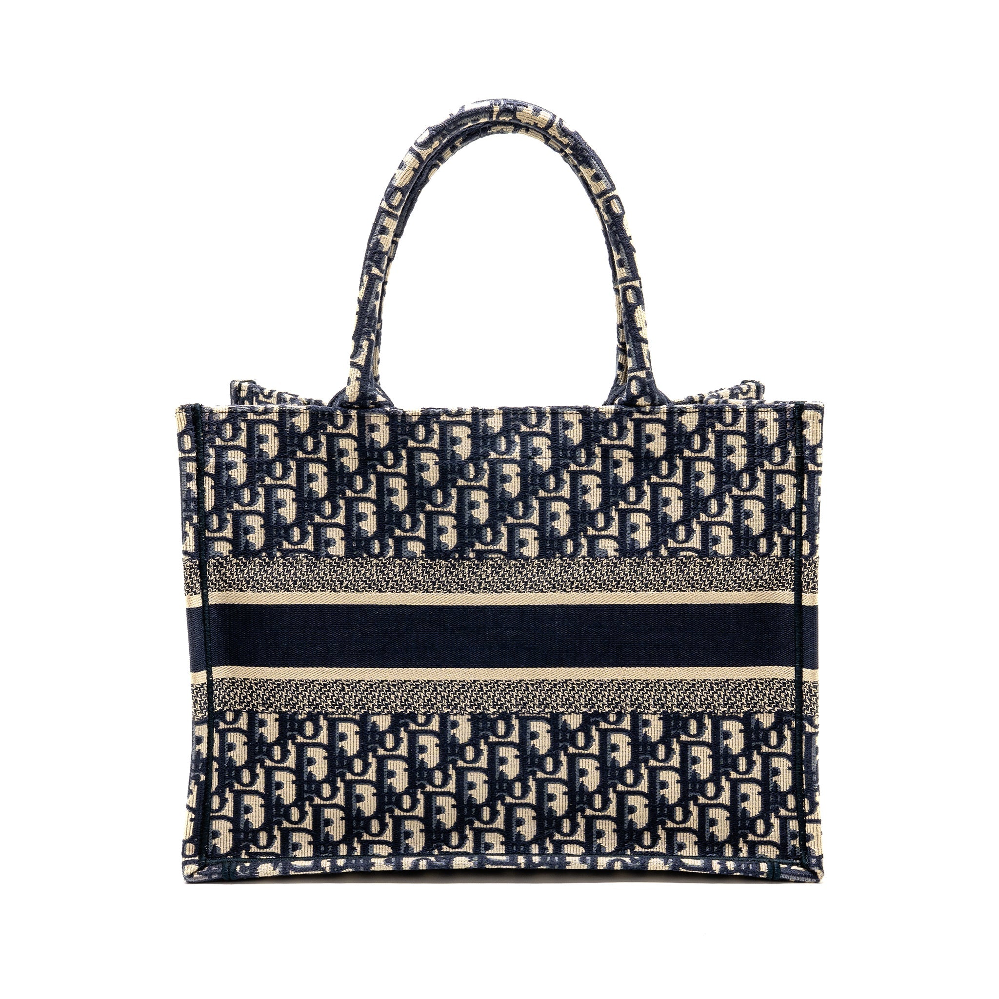DIOR MEDIUM DIOR BOOK TOTE DIOR OBLIQUE EMBROIDERY ECRU/BLUE