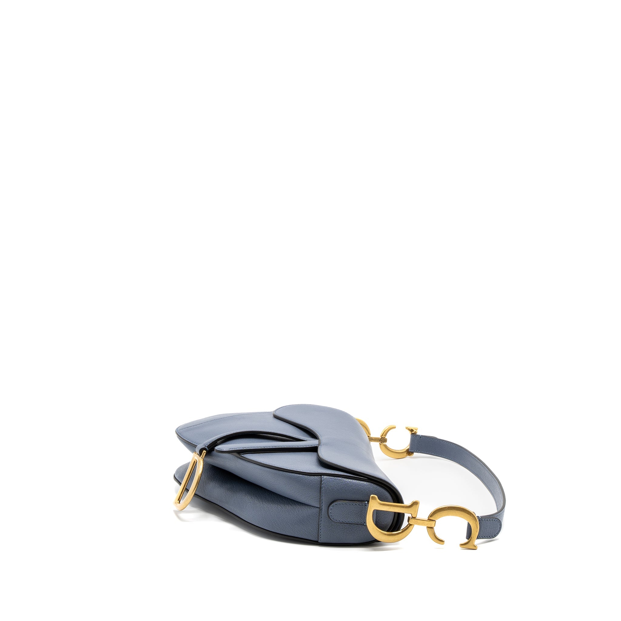 DIOR MEDIUM SADDLE BAG GOAT SKIN LIGHT BLUE GHW