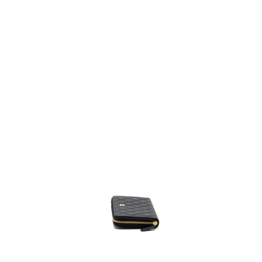 CHANEL CLASSIC LONG ZIPPED WALLET CAVIAR BLACK GHW (MICROCHIP)