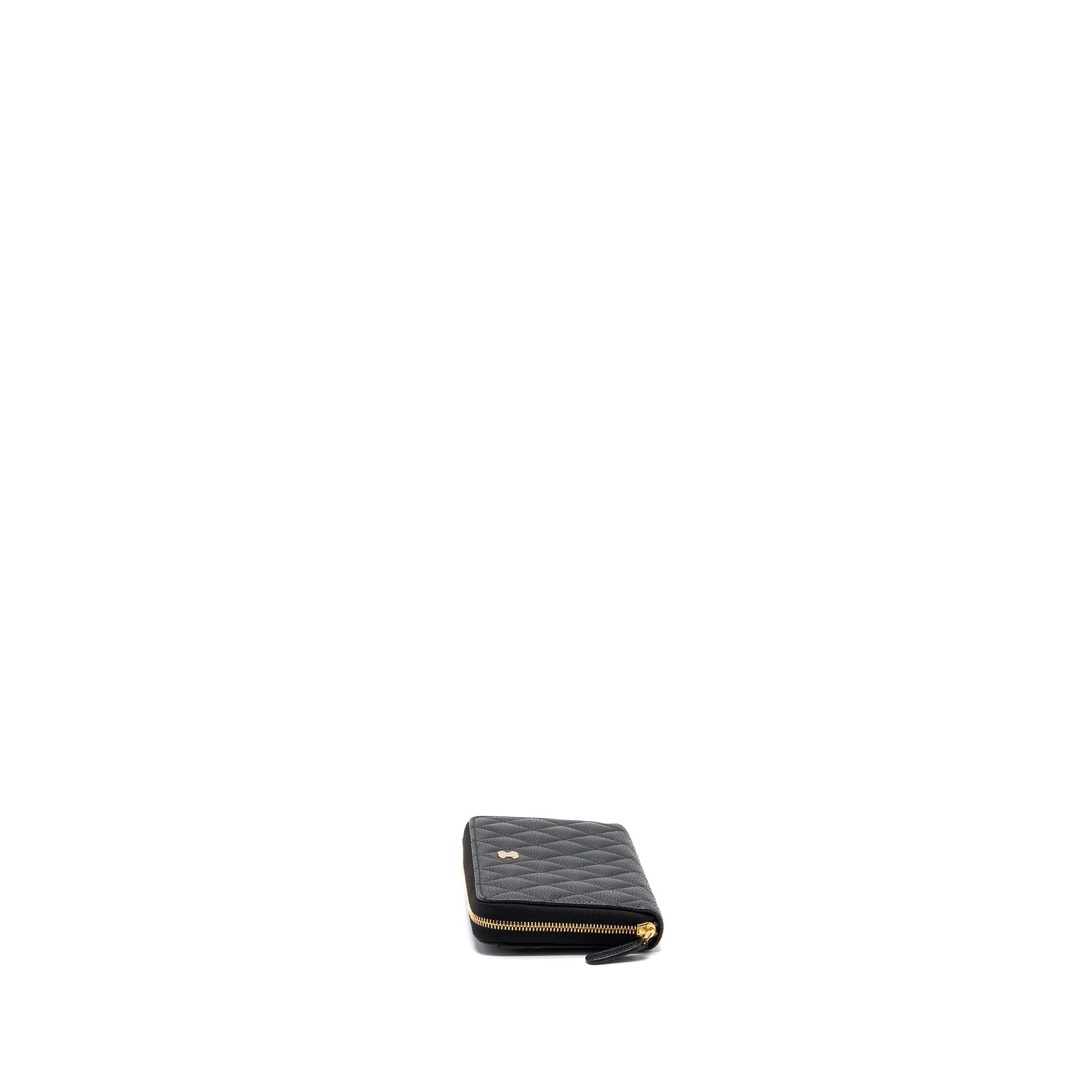 CHANEL CLASSIC LONG ZIPPED WALLET CAVIAR BLACK GHW (MICROCHIP)