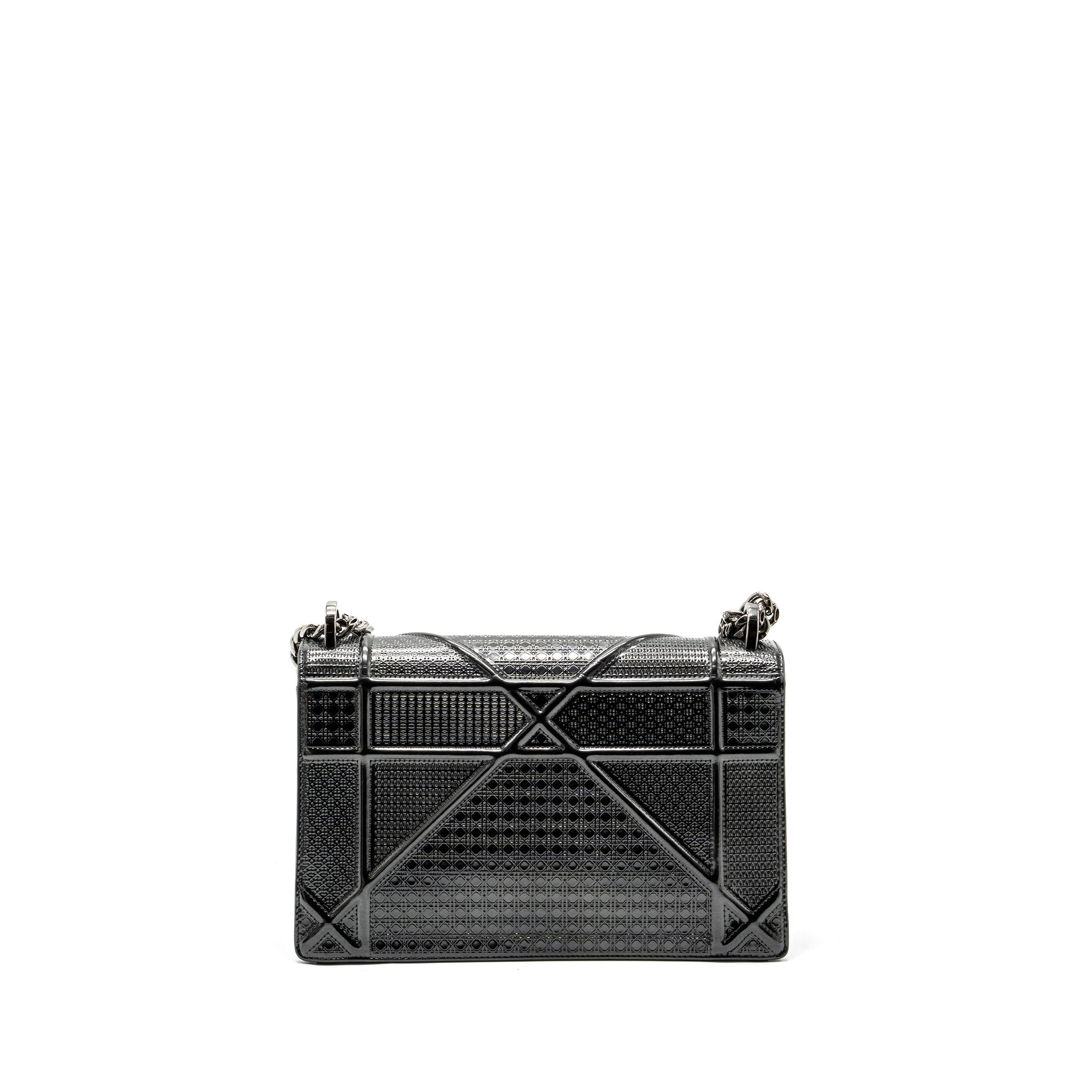 DIOR MEDIUM DIORAMA CALFSKIN METALLIC SILVER SHW