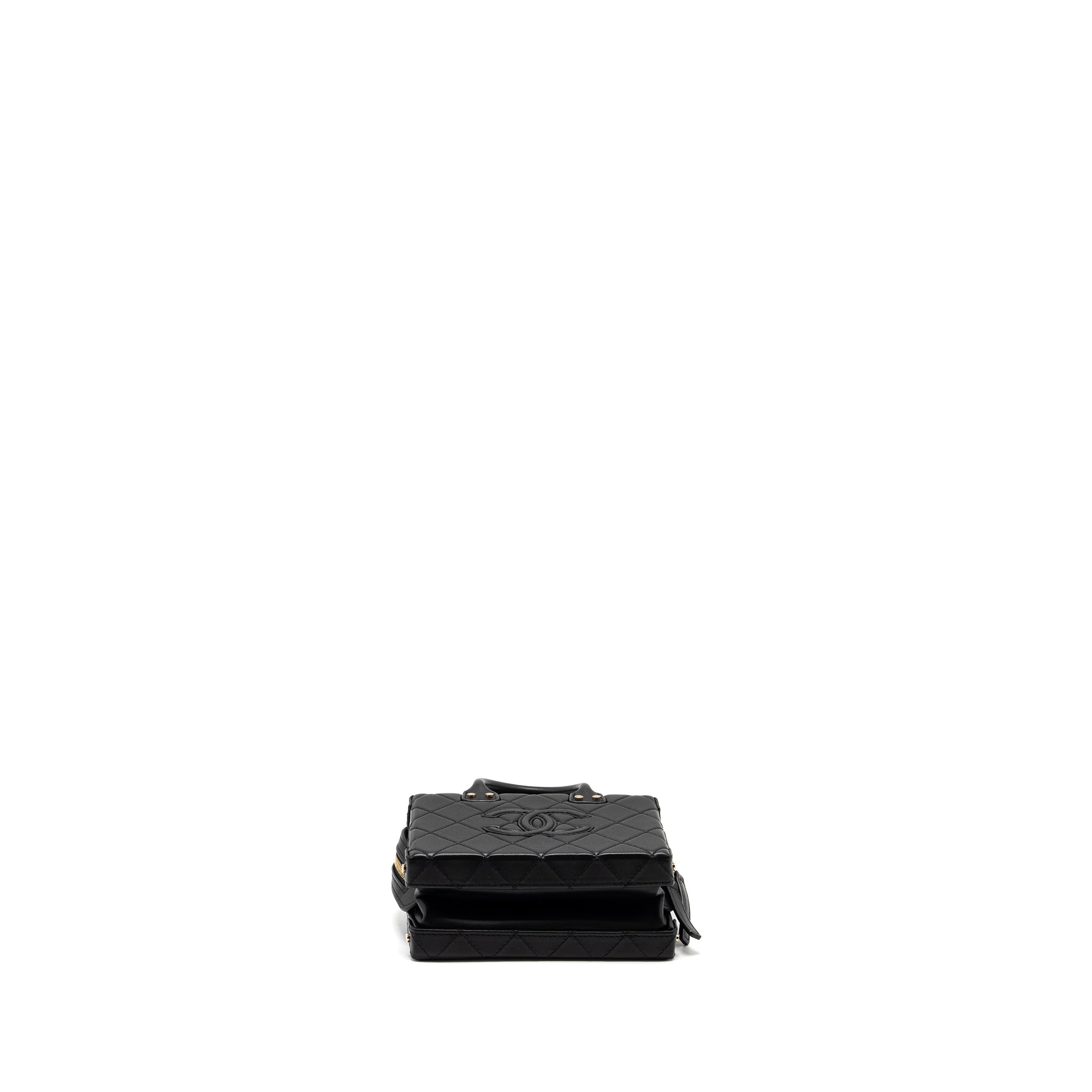 CHANEL 22B SMALL VANITY CASE CALFSKIN BLACK GHW (MICROCHIP)