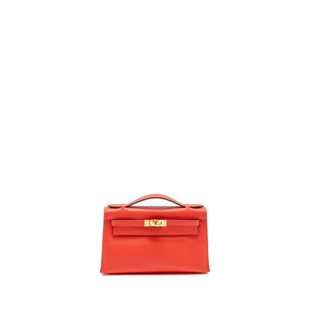 HERMES KELLY POCHETTE EPSOM Q5 ROUGE CASAQUE GHW