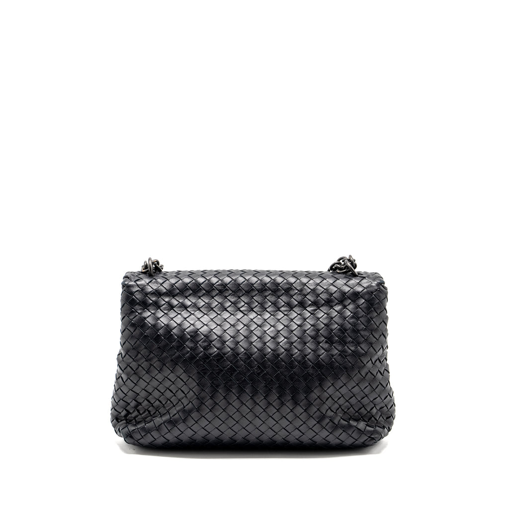 BOTTEGA VENETA OLYMPIA BAG LEATHER BLACK WITH BLACK HARDWARE
