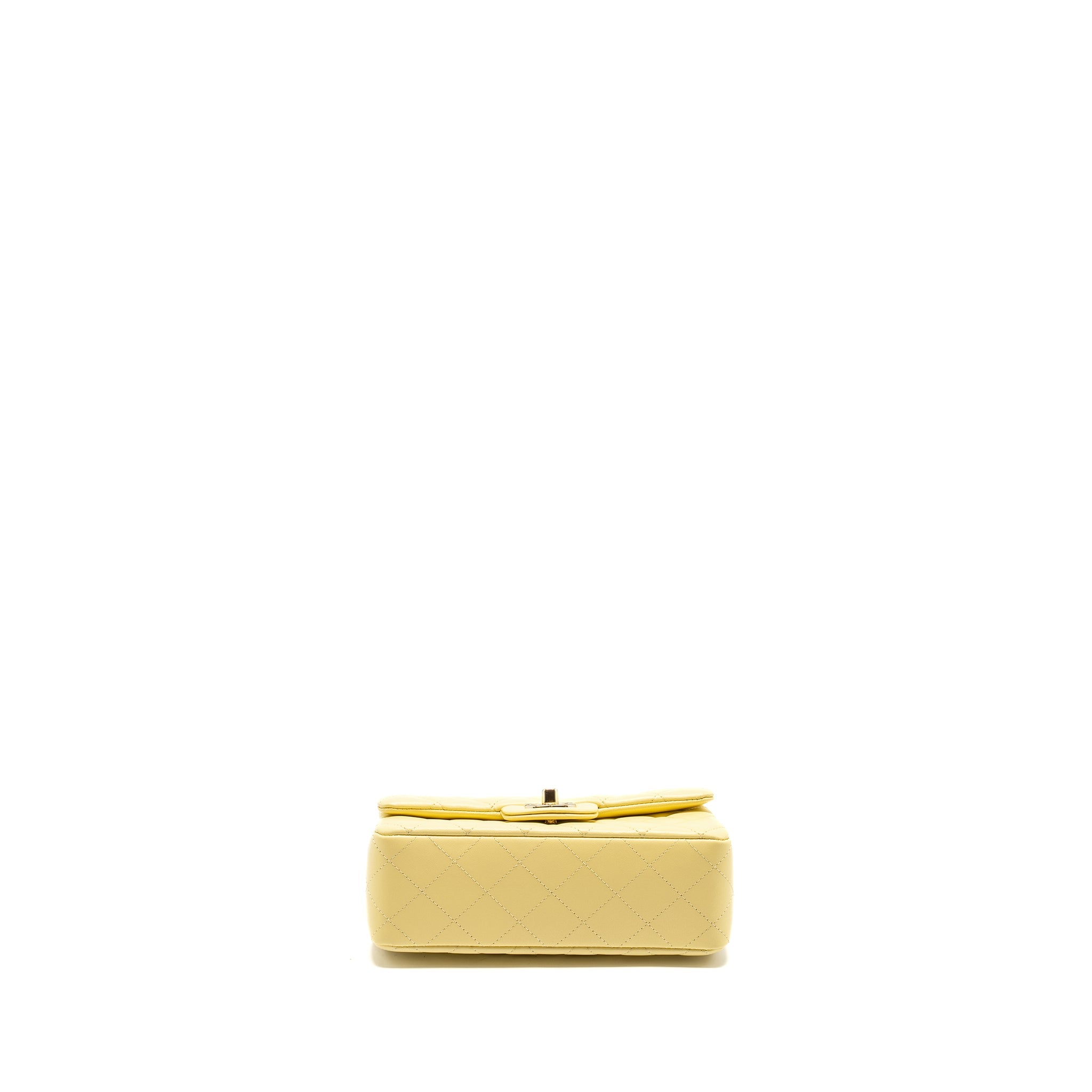 CHANEL MINI RECTANGULAR FLAP BAG LAMBSKIN YELLOW LGHW