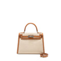 HERMES KELLY 28 SELLIER TOILE H/SWIFT ECRU/GOLD SHW