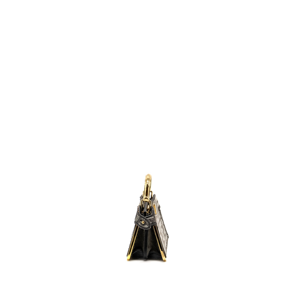 FENDI NANO PEEKABOO BAG FABRIC DARK GREY GHW