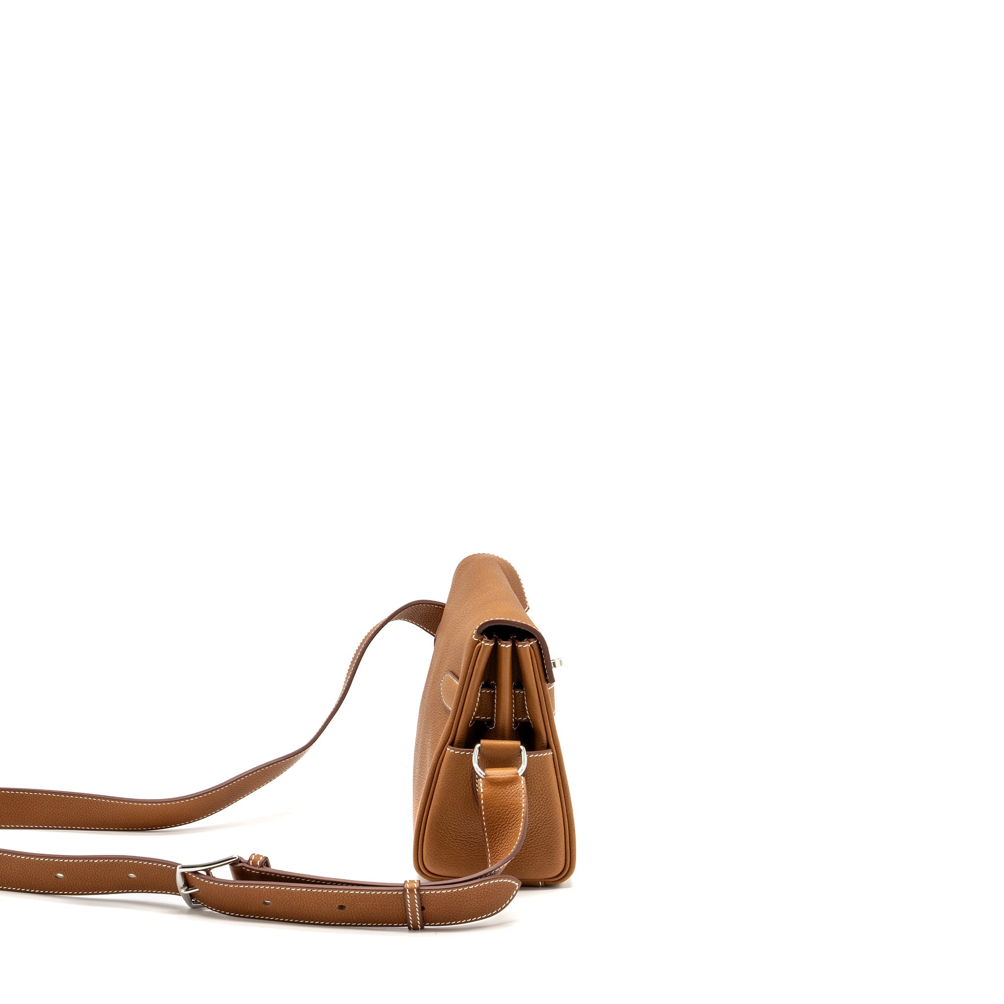 HERMES KELLY MESSANGER PM BAG BARENIA FAUBOURG LEATHER 34 FAUVE SHW
