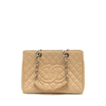 CHANEL GRAND SHOPPING TOTE BAG CAVIAR BEIGE SHW