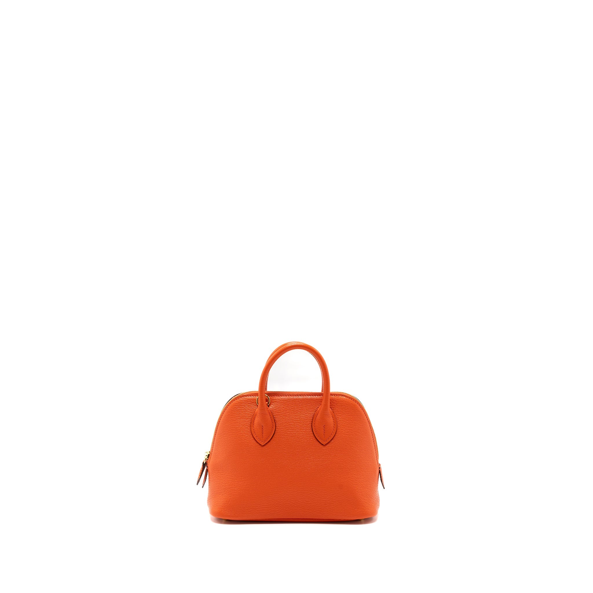 HERMES MINI BOLIDE CHEVRE MYSORE POPPY ORANGE GHW