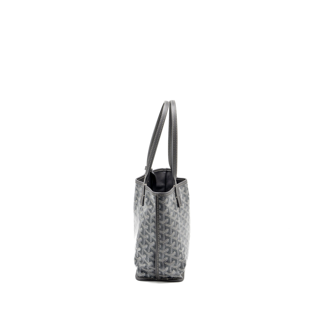 GOYARD MINI ANJOU TOTE BAG GOYARDLINE CANVAS/CALFSKIN GREY SHW