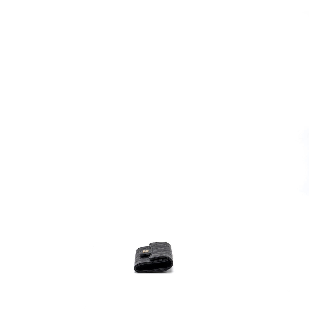 CHANEL CLASSIC FLAP CARD HOLDER CAVIAR BLACK GHW (MICROCHIP)