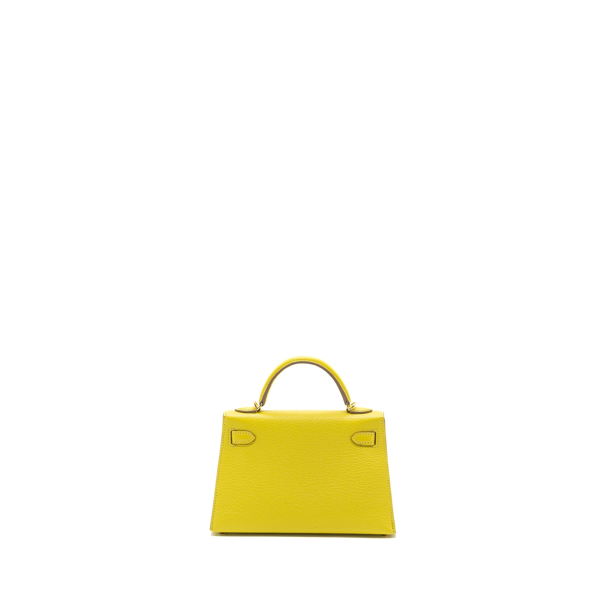 HERMES MINI KELLY II CHEVRE MYSORE LIME / GRIS PERLE LGHW