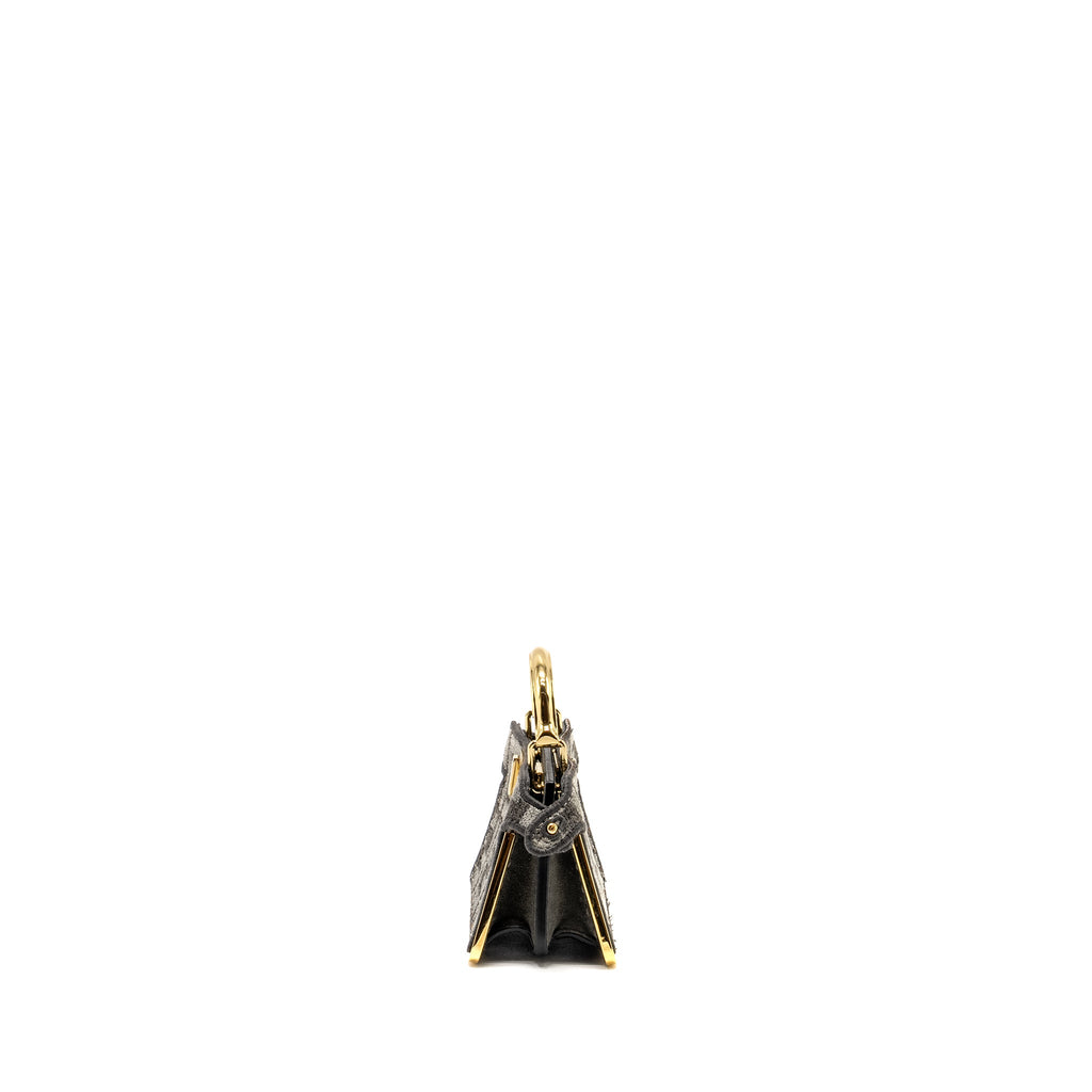 FENDI NANO PEEKABOO BAG FABRIC DARK GREY GHW