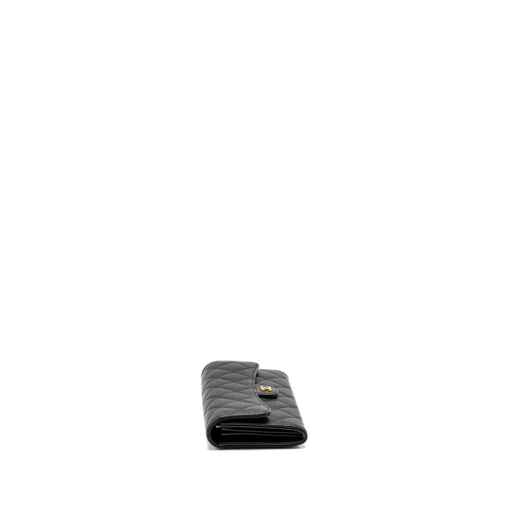 CHANEL CLASSIC FLAP LONG WALLET CAVIAR BLACK GHW