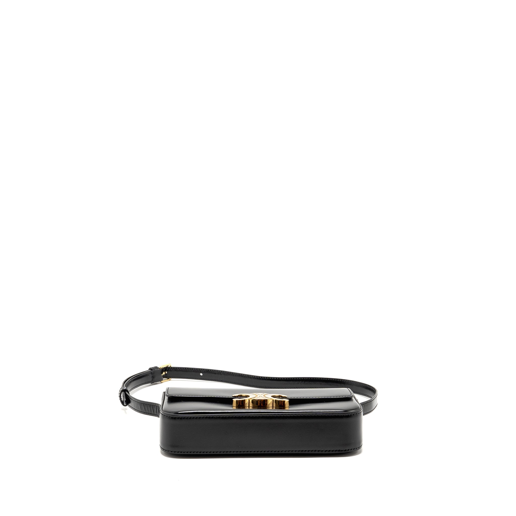 CELINE TRIOMPHE SHOULDER BAG CALFSKIN BLACK GHW