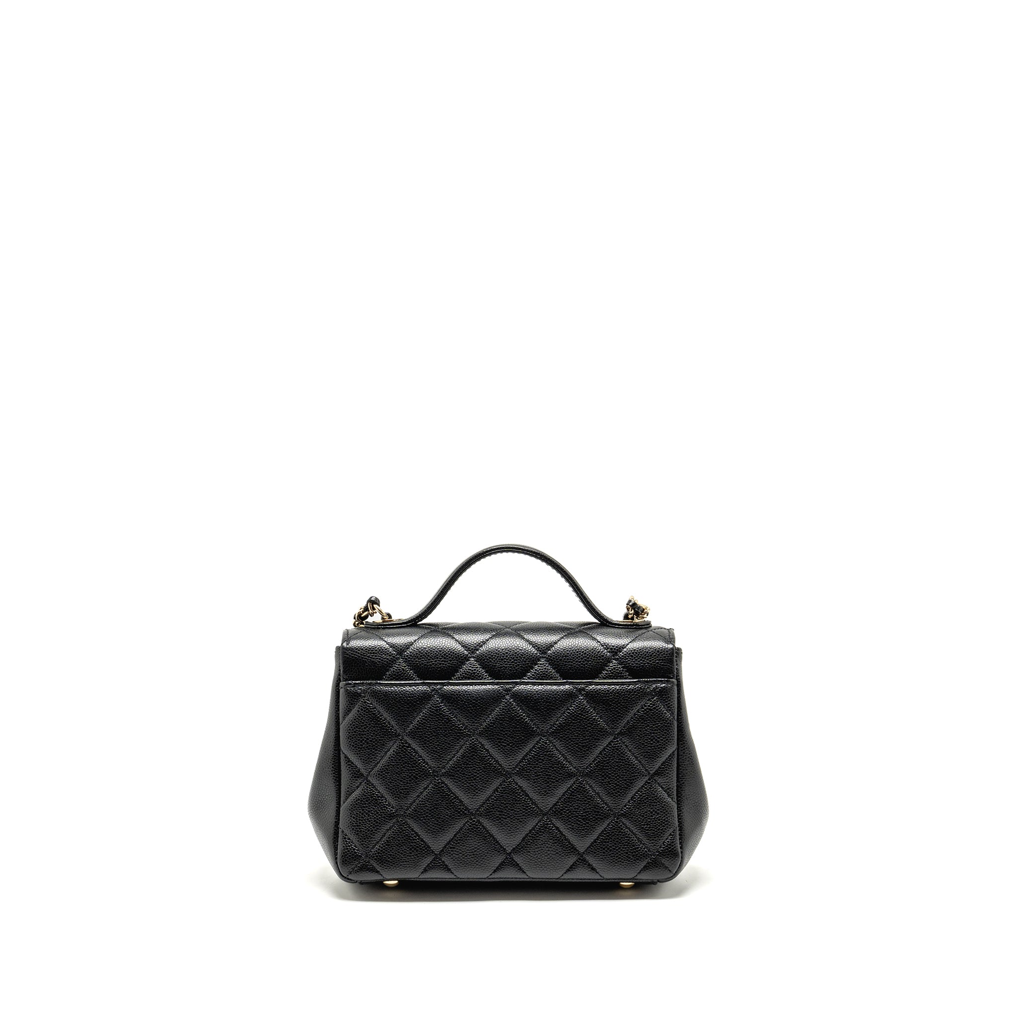 CHANEL SMALL BUSINESS AFFINITY CAVIAR BLACK LGHW