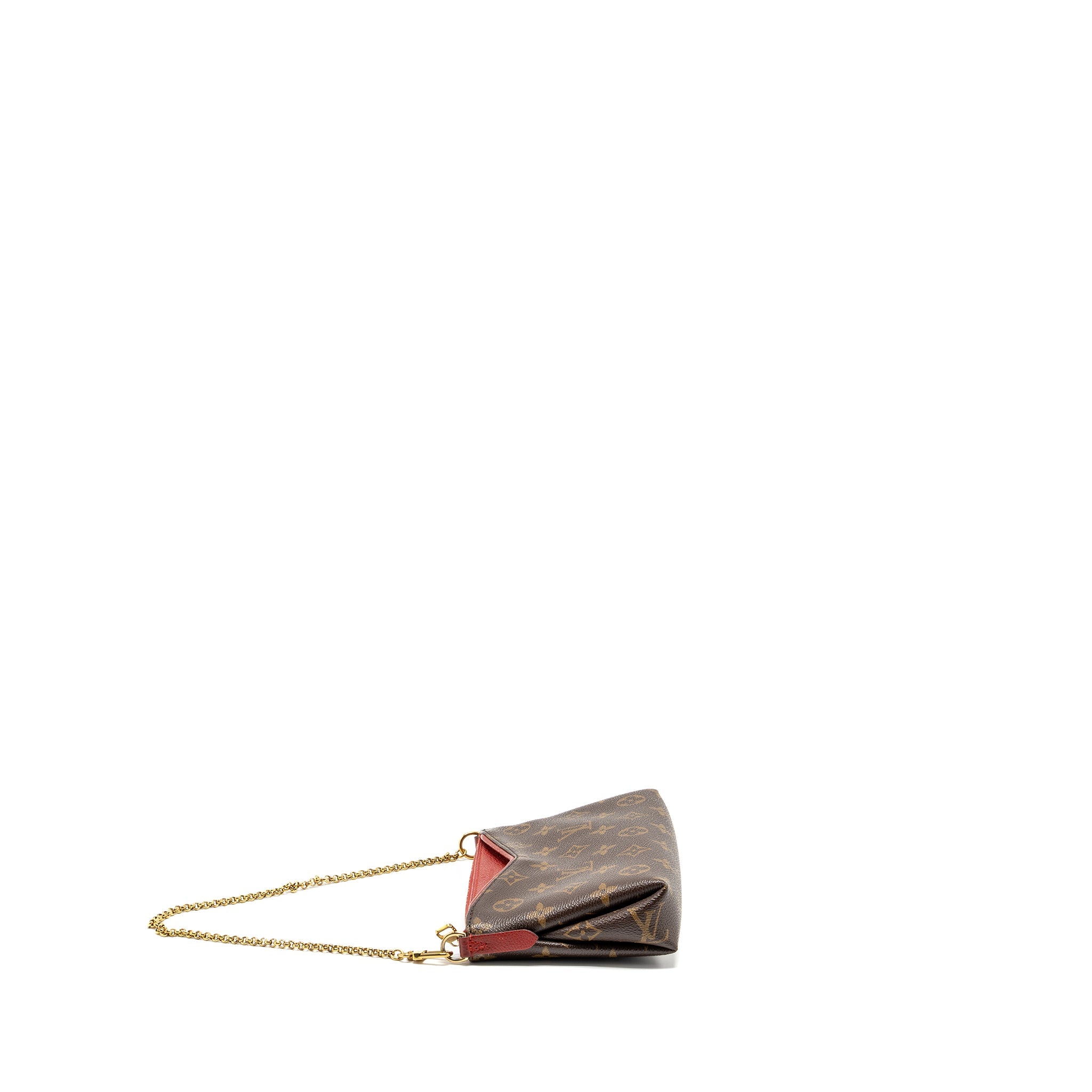 LOUIS VUITTON PALLAS CLUTCH MONOGRAM 2 WAY SHOULDER BAG MONOGRAM CANVAS/LEATHER CERISE GHW