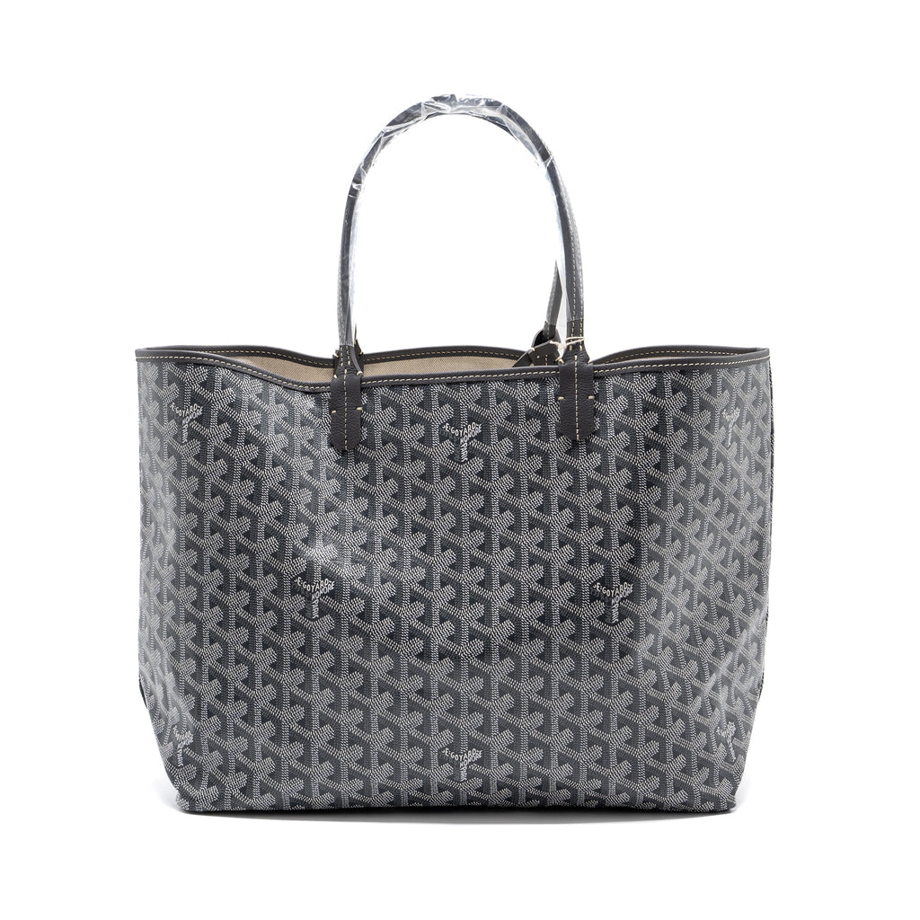 GOYARD SAINT LOUIS PM TOTE BAG GOYARDINE CANVAS/CALFSKIN GREY SHW