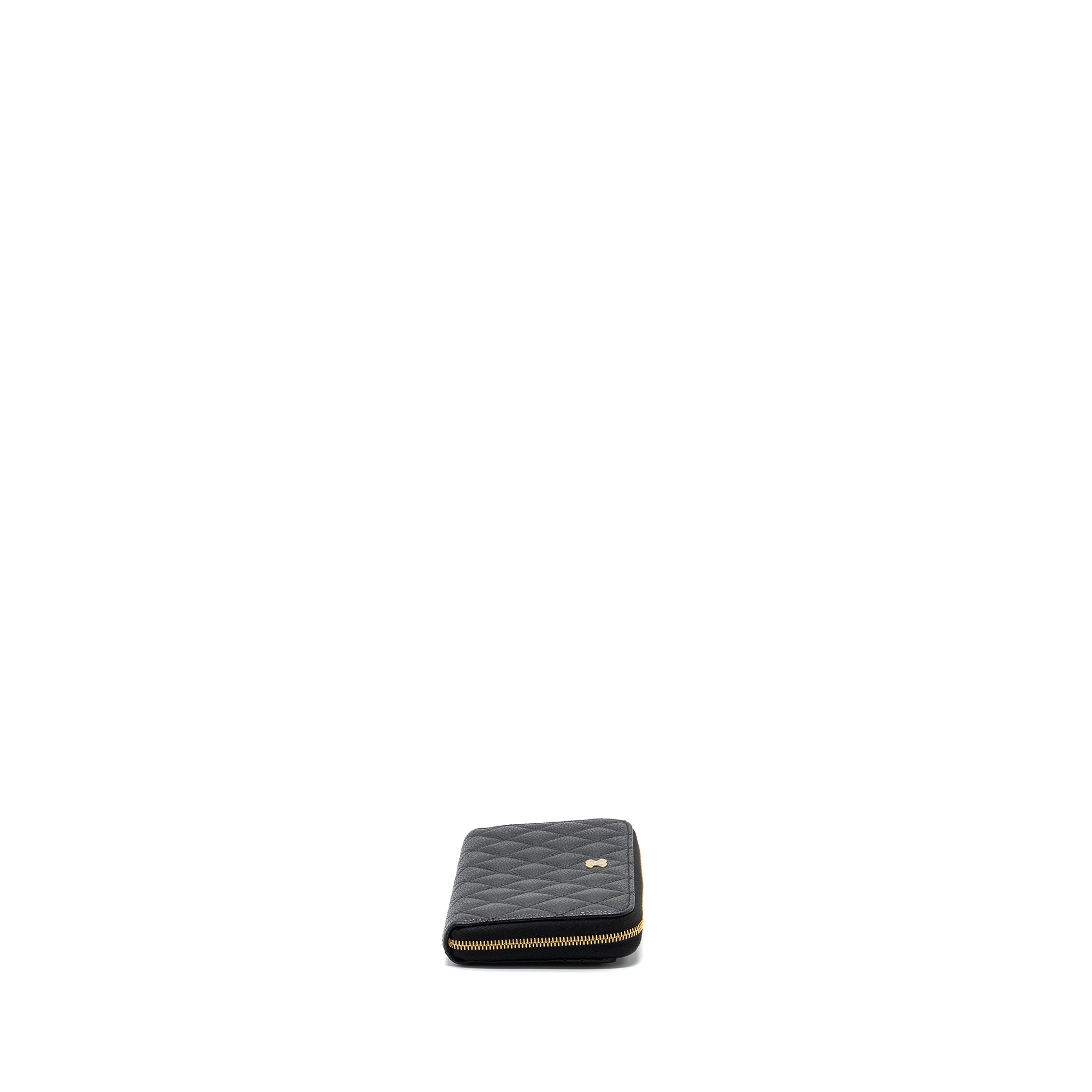 CHANEL CLASSIC LONG ZIPPED WALLET CAVIAR BLACK GHW (MICROCHIP)