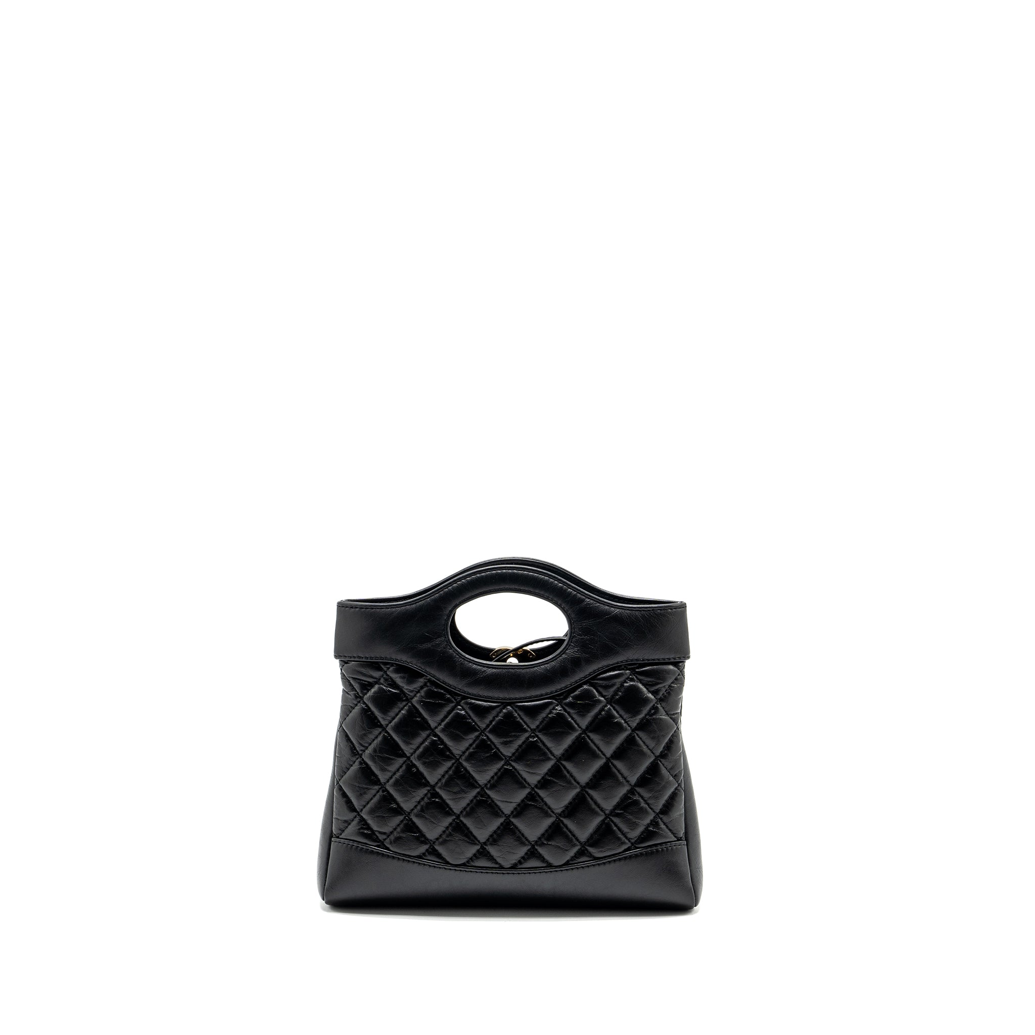 CHANEL MINI 31 BAG CALFSKIN BLACK LGHW (MICROCHIP)