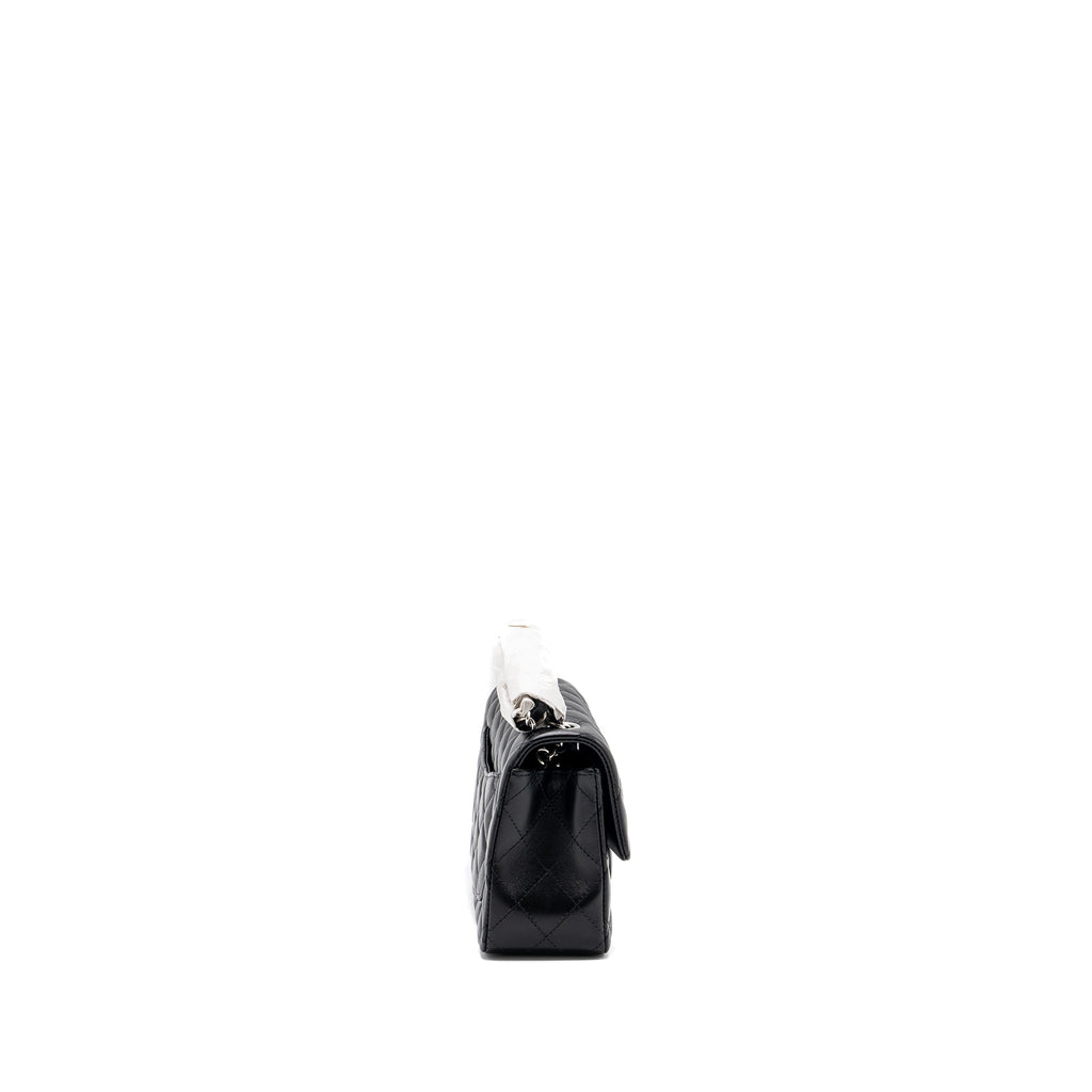 CHANEL MINI RECTANGULAR FLAP BAG LAMBSKIN BLACK WITH SHW (MICROCHIP)