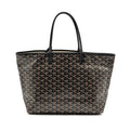 GOYARD SAINT LOUIS PM TOTE BAG GOYARDINE CANVAS / CALFSKIN BLACK SHW
