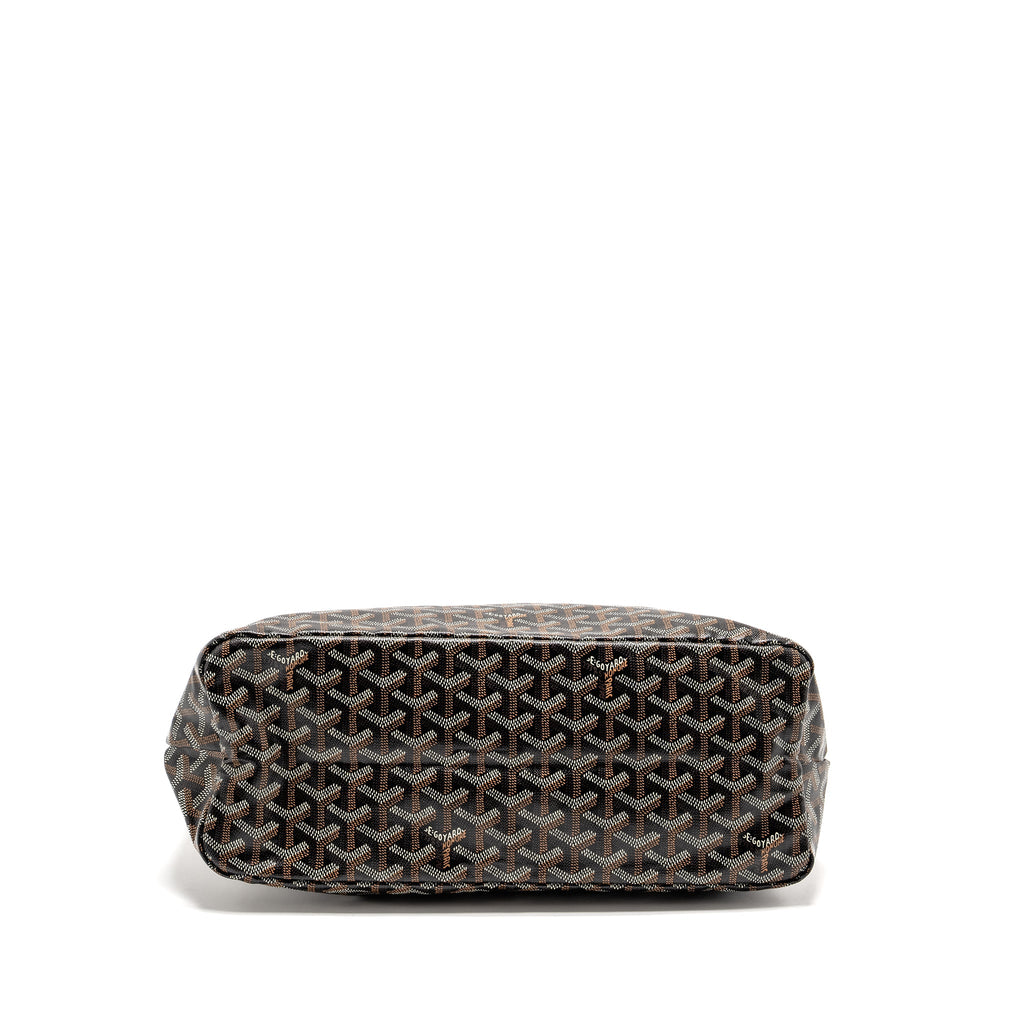 GOYARD BOHEME HOBO BAG GOYARDINE CANVAS/CALFSKIN BLACK SHW